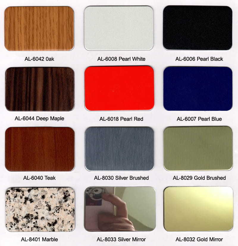 Alucoworld Wooden Aluminum Composite Panel Color Chart